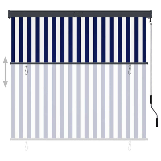 Vidaxl rolgordijn voor buiten 160x250 cm blauw en wit