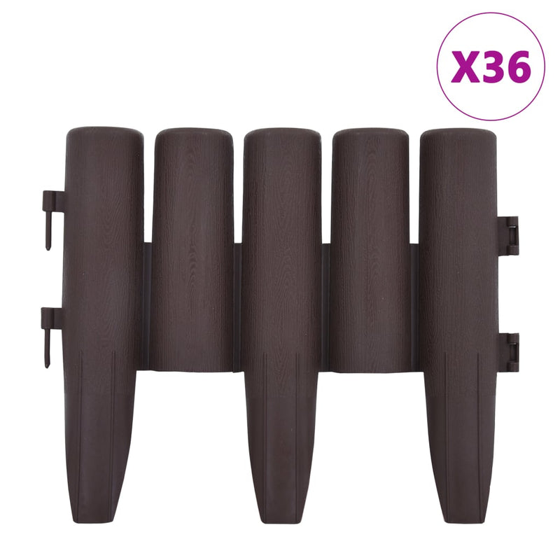 Load image into Gallery viewer, Vidaxl gazonranden 36 st 10 m pp bruin
