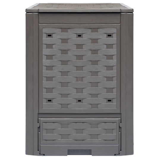 VidaXL Compostbakken 2 st 600 L 60x60x83 cm kunststof rattan bruin