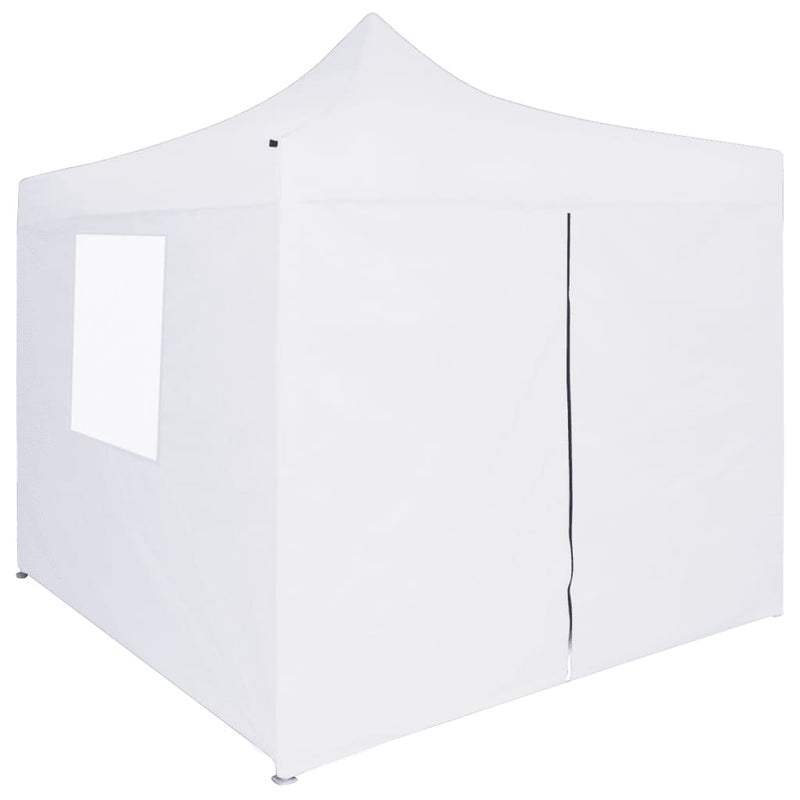 Load image into Gallery viewer, Vidaxl partytent met 4 zijwanden inklapbaar 3x3 m staal wit
