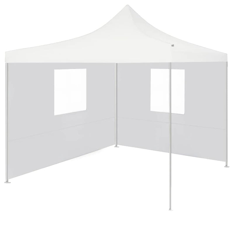 Load image into Gallery viewer, Vidaxl partytent met 2 zijwanden inklapbaar 3x3 m staal wit

