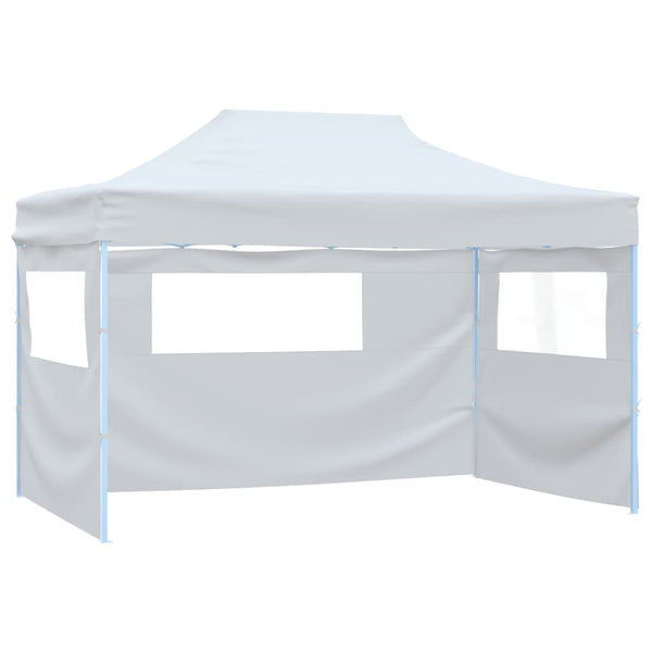 VidaXL Partytent met 4 zijwanden inklapbaar 3x4,5 m wit