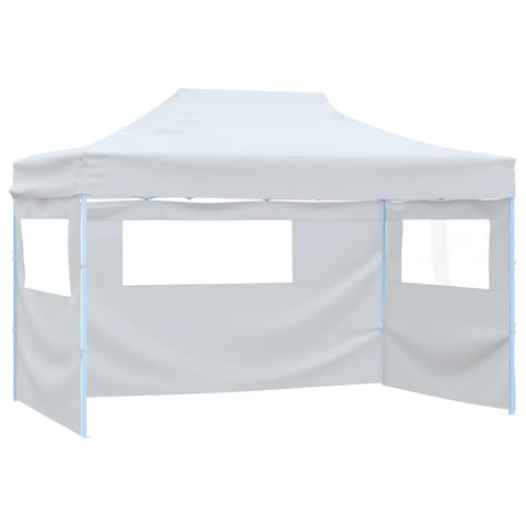 VidaXL Partytent met 3 zijwanden inklapbaar 3x4,5 m wit