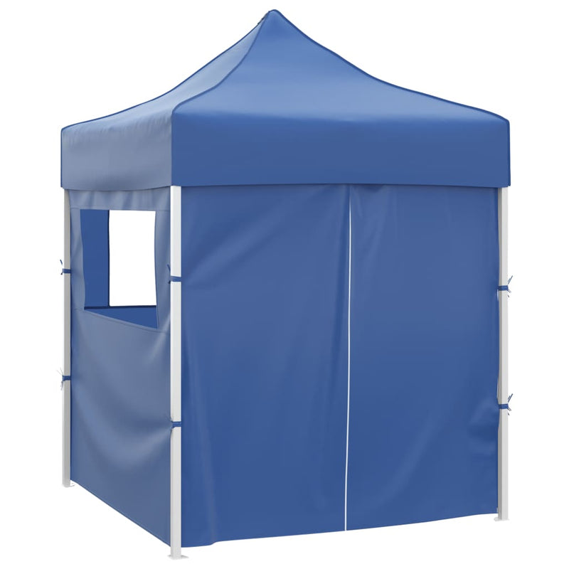 Load image into Gallery viewer, Vidaxl partytent met 4 zijwanden inklapbaar 2x2 m staal blauw
