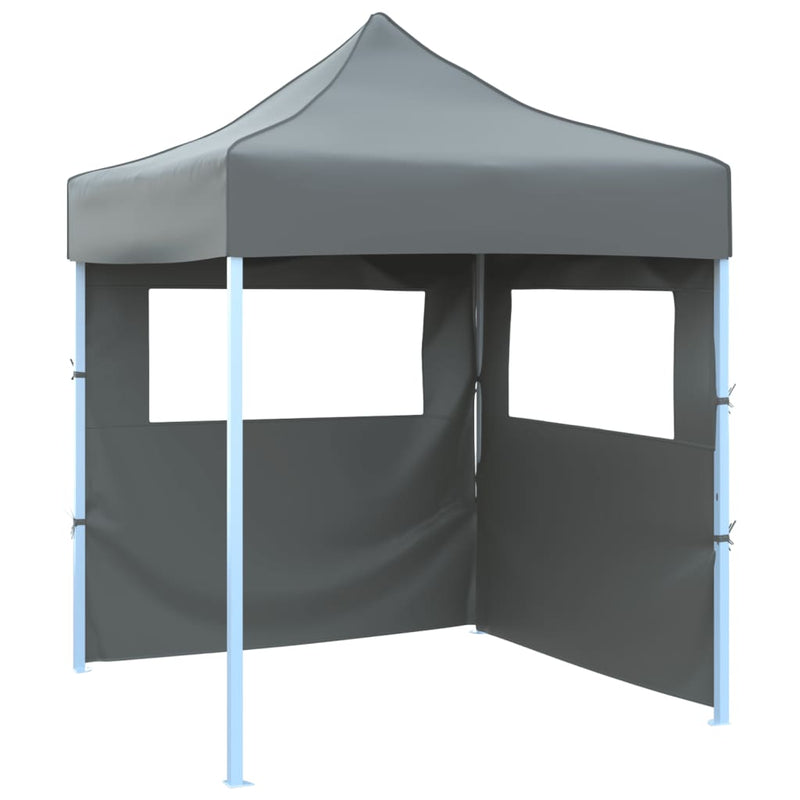 Load image into Gallery viewer, Vidaxl partytent met 2 zijwanden inklapbaar 2x2 m staal antraciet
