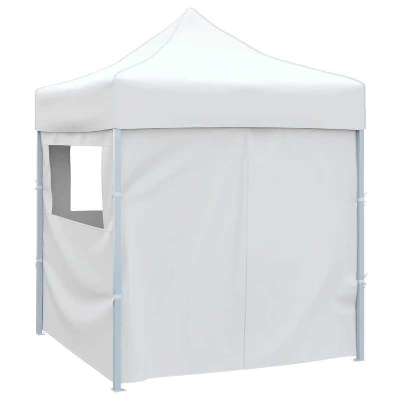 Load image into Gallery viewer, Vidaxl partytent met 4 zijwanden inklapbaar 2x2 m staal wit
