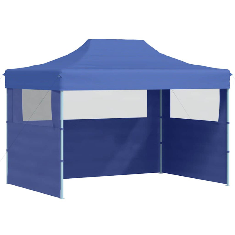 Load image into Gallery viewer, Vidaxl partytent met 3 zijwanden inklapbaar 3x4 m staal blauw
