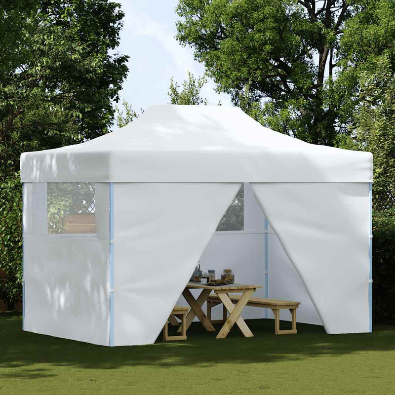 Load image into Gallery viewer, Vidaxl partytent met 4 zijwanden inklapbaar 3x4 m staal wit
