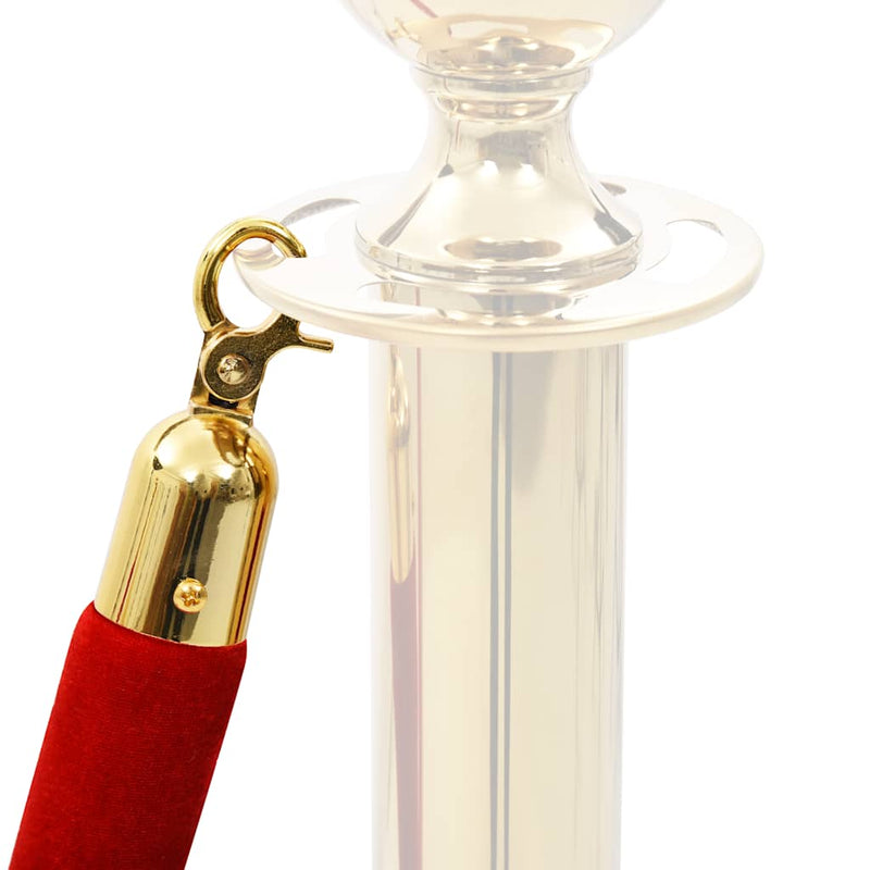 Load image into Gallery viewer, Vidaxl afzetkoord fluweel rood en goudkleurig
