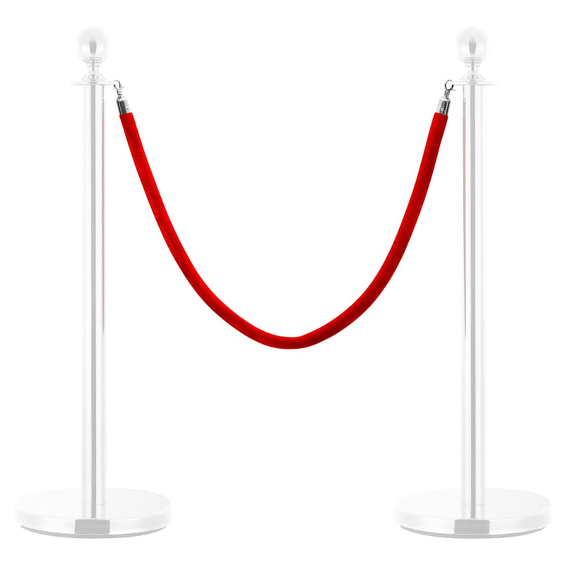 Load image into Gallery viewer, Vidaxl afzetkoord fluweel rood en zilverkleurig
