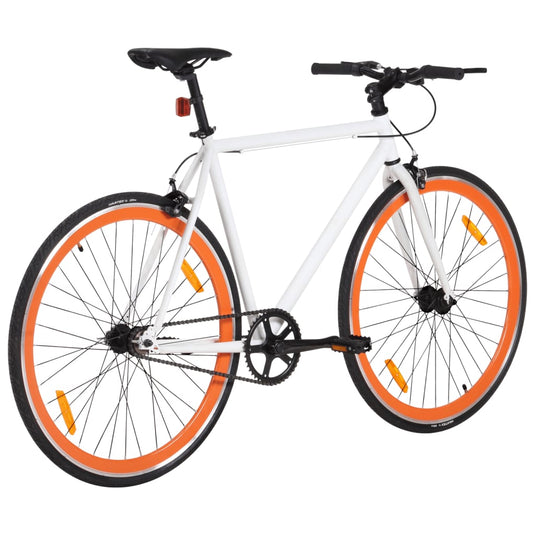 Vidaxl fiets met vaste versnelling 700 c 59 cm wit en oranje