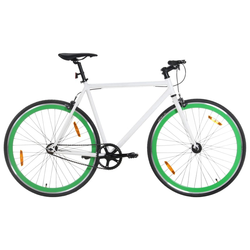 Load image into Gallery viewer, Vidaxl fiets met vaste versnelling 700 c 51 cm wit en groen
