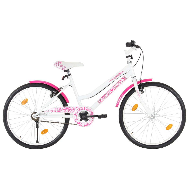 Load image into Gallery viewer, VidaXL Kinderfiets 24 inch roze en wit
