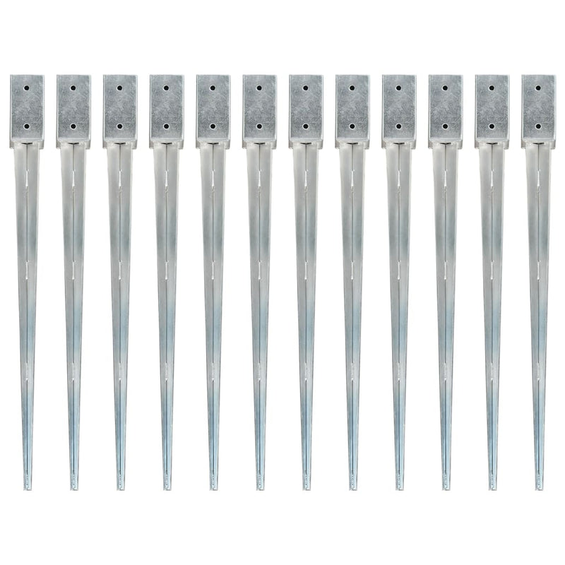 Load image into Gallery viewer, Vidaxl grondpinnen 12 st 7x7x90 cm gegalvaniseerd staal zilverkleurig
