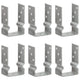 Vidaxl grondankers 6 st 9x6x15 cm gegalvaniseerd staal zilverkleurig