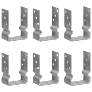 Vidaxl grondankers 6 st 10x6x15 cm gegalvaniseerd staal zilverkleurig