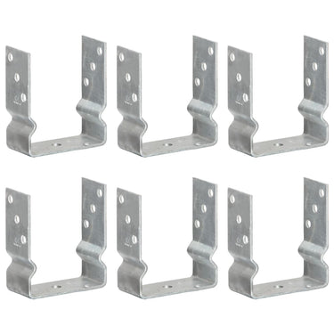Vidaxl grondankers 6 st 12x6x15 cm gegalvaniseerd staal zilverkleurig