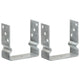 Vidaxl grondankers 2 st 14x6x15 cm gegalvaniseerd staal zilverkleurig