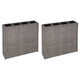 VidaXL Plantenbak verhoogd met 4 potten 2 st poly rattan grijs