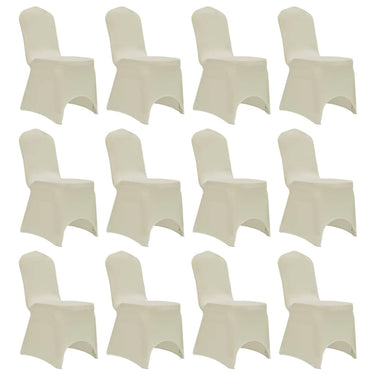 Vidaxl stoelhoezen stretch 12 st crème