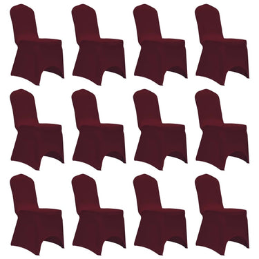 Vidaxl stoelhoezen stretch 12 st bordeauxrood