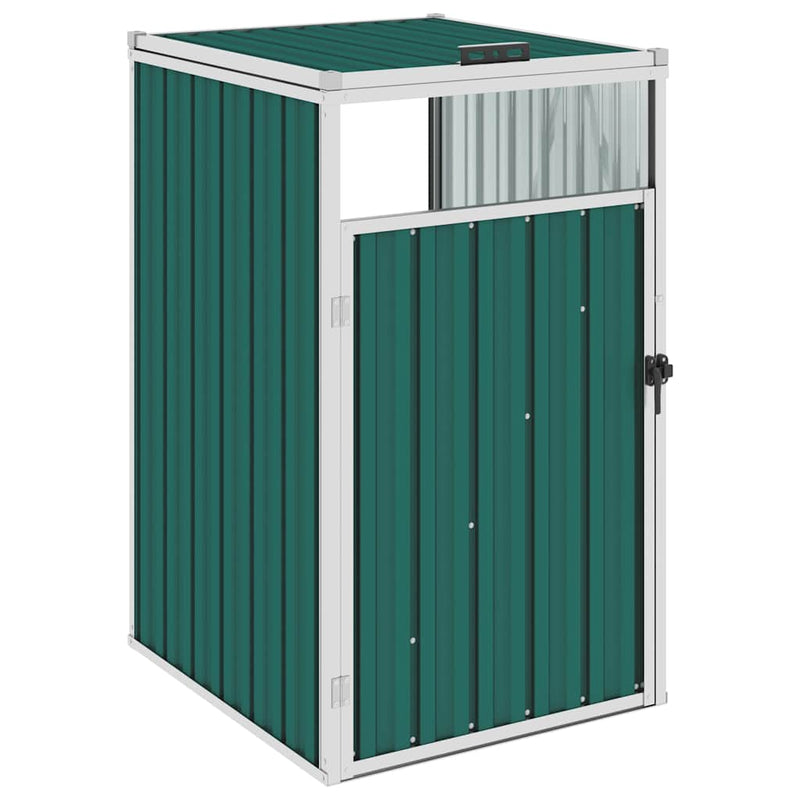 Load image into Gallery viewer, Vidaxl afvalbakberging 72x81x121 cm staal groen
