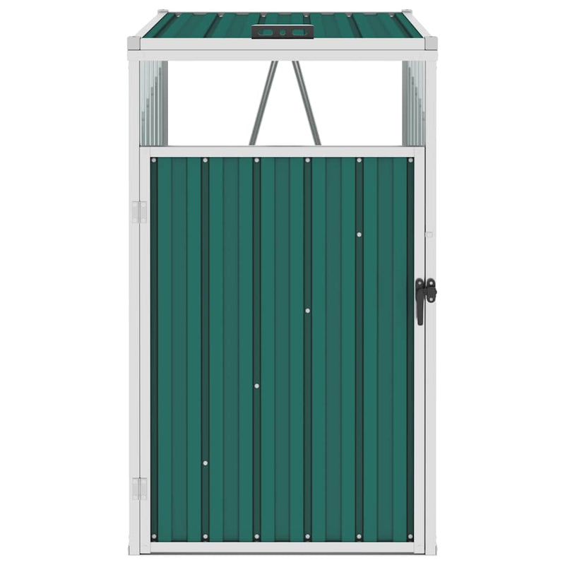 Load image into Gallery viewer, Vidaxl afvalbakberging 72x81x121 cm staal groen
