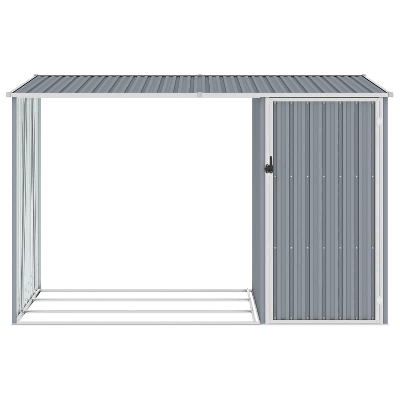 Load image into Gallery viewer, VidaXL Brandhoutschuur 245x98x159 cm gegalvaniseerd staal grijs
