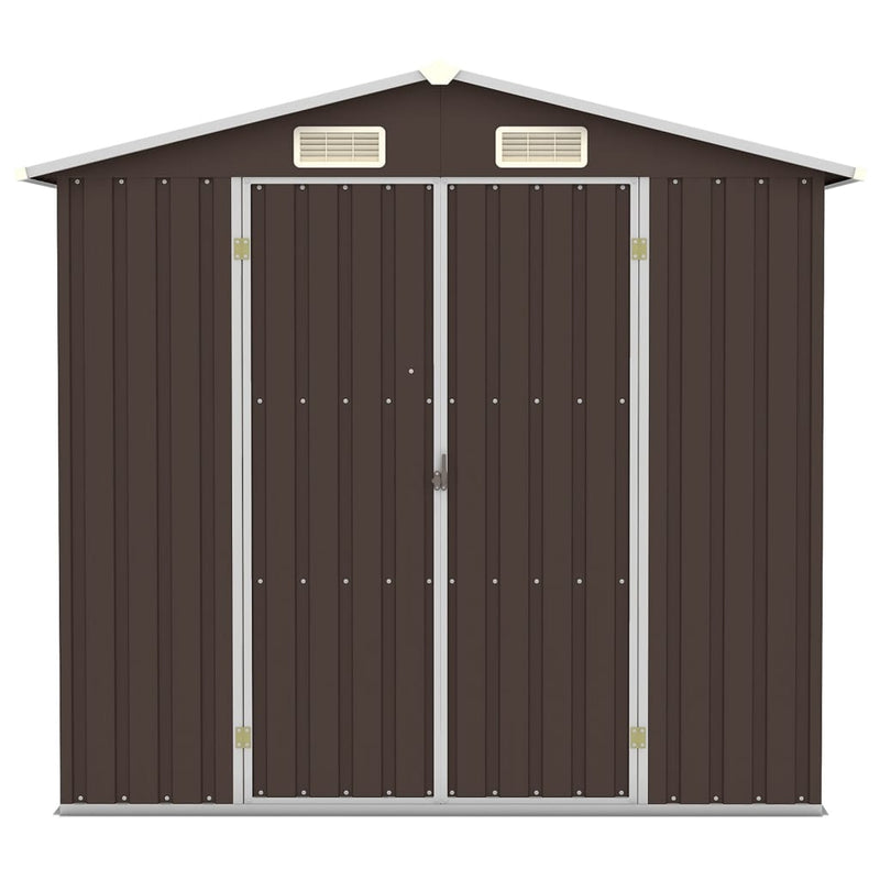 Load image into Gallery viewer, VidaXL Tuinschuur 205x129x183 cm gegalvaniseerd staal bruin
