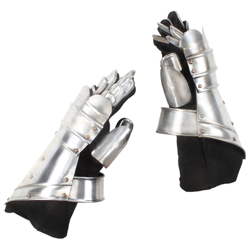 Load image into Gallery viewer, Vidaxl ridderhandschoenen middeleeuws replica larp staal zilverkleurig
