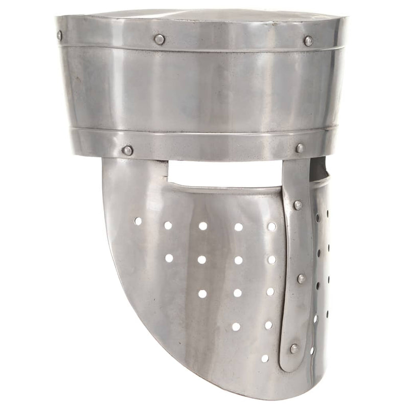 Load image into Gallery viewer, Vidaxl ridderhelm middeleeuws replica larp staal zilverkleurig
