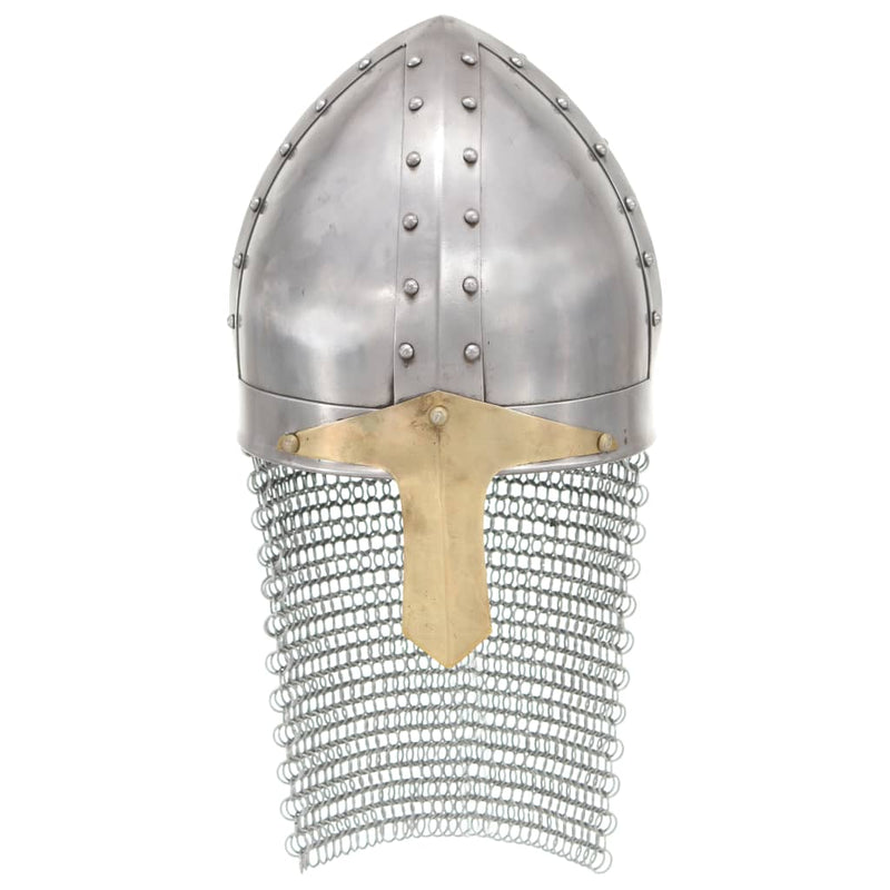Load image into Gallery viewer, Vidaxl kruisvaardershelm replica larp staal zilverkleurig
