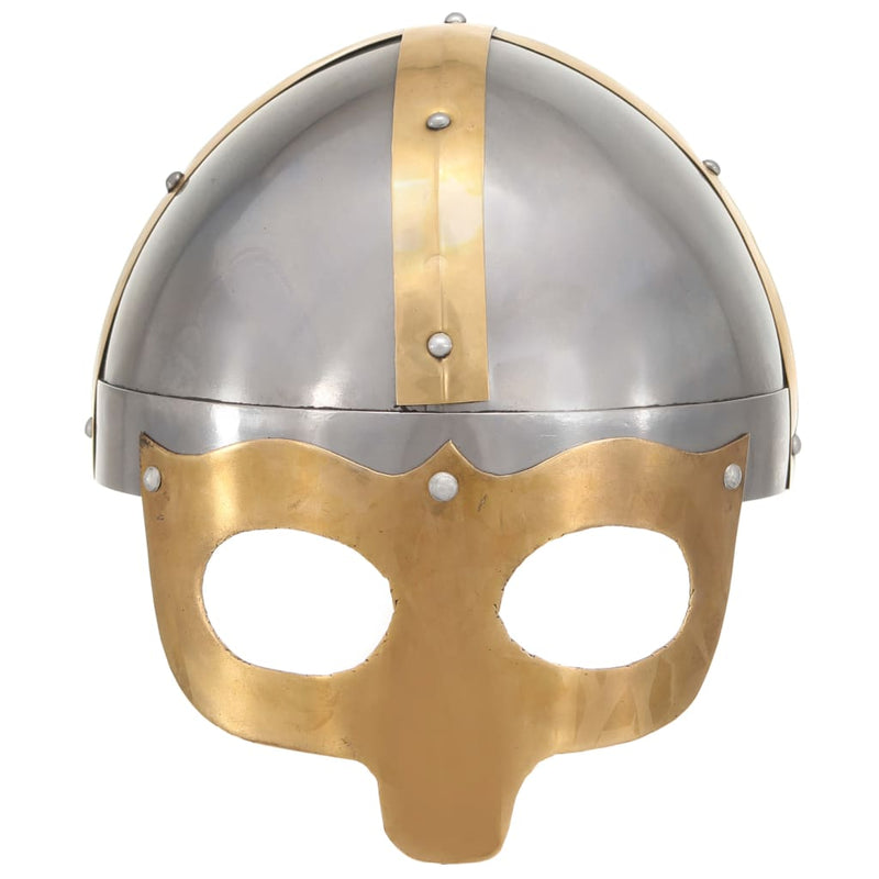 Load image into Gallery viewer, Vidaxl vikinghelm replica larp staal zilverkleurig
