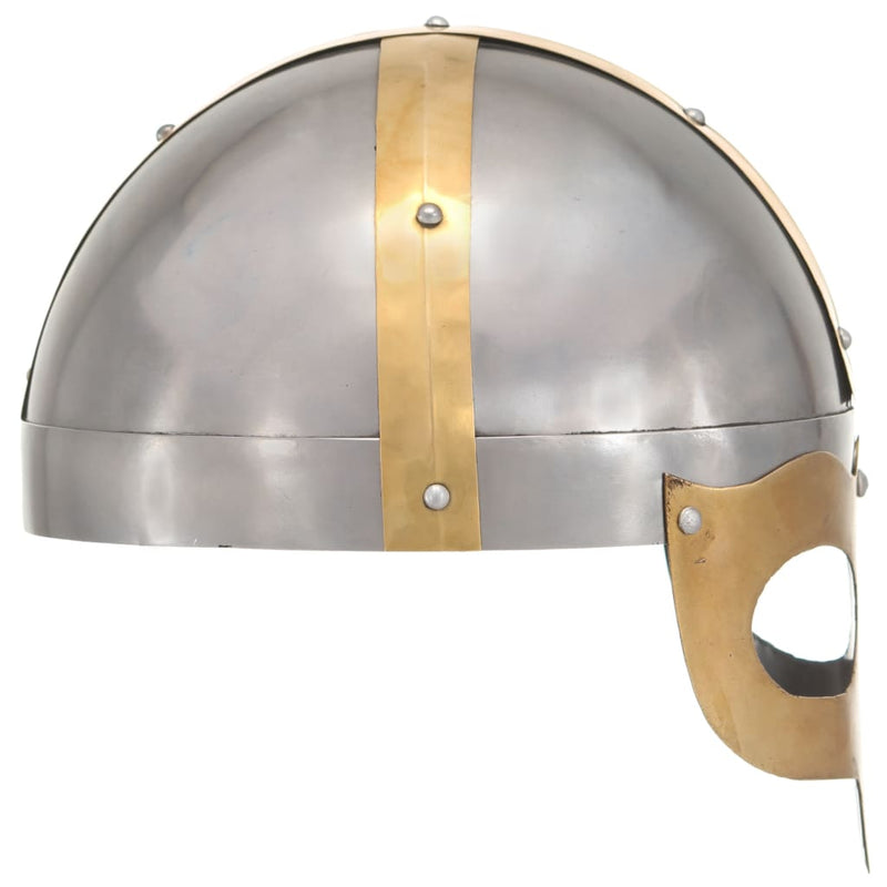Load image into Gallery viewer, Vidaxl vikinghelm replica larp staal zilverkleurig
