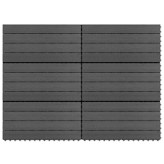 Vidaxl tegels 6 st 1m² 60x30 cm hkc grijs