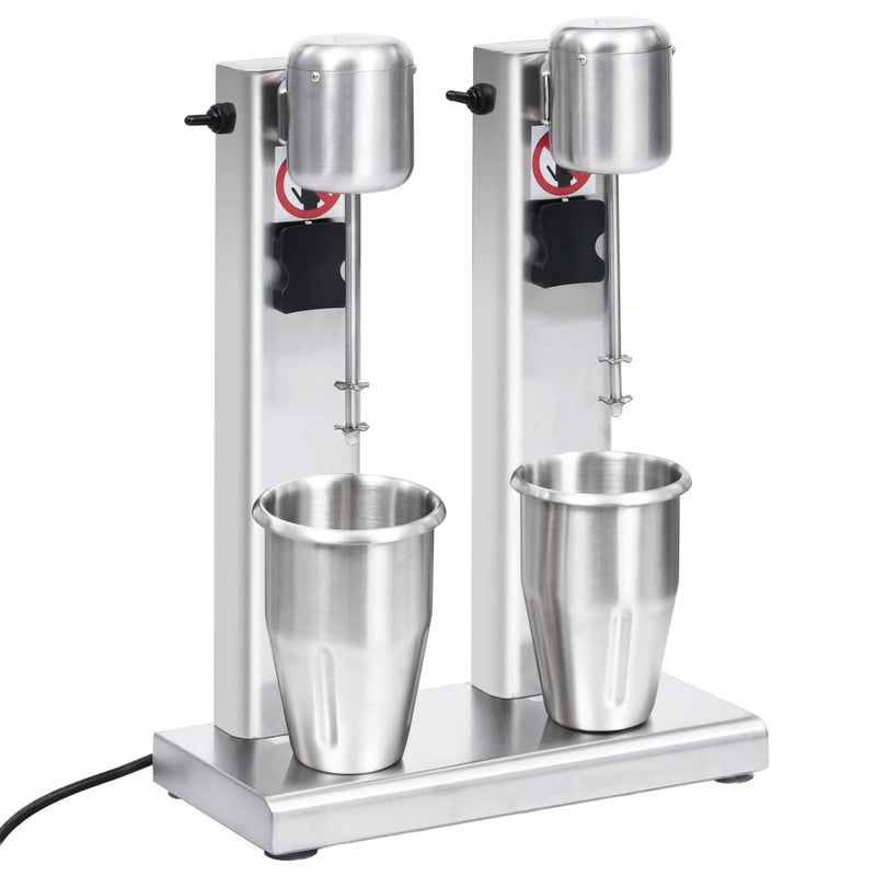 Load image into Gallery viewer, Vidaxl milkshake mixer met dubbele bekers roestvrij staal 2 l
