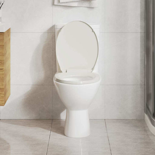 Vidaxl toiletbril soft-close ovaal lichtgrijs