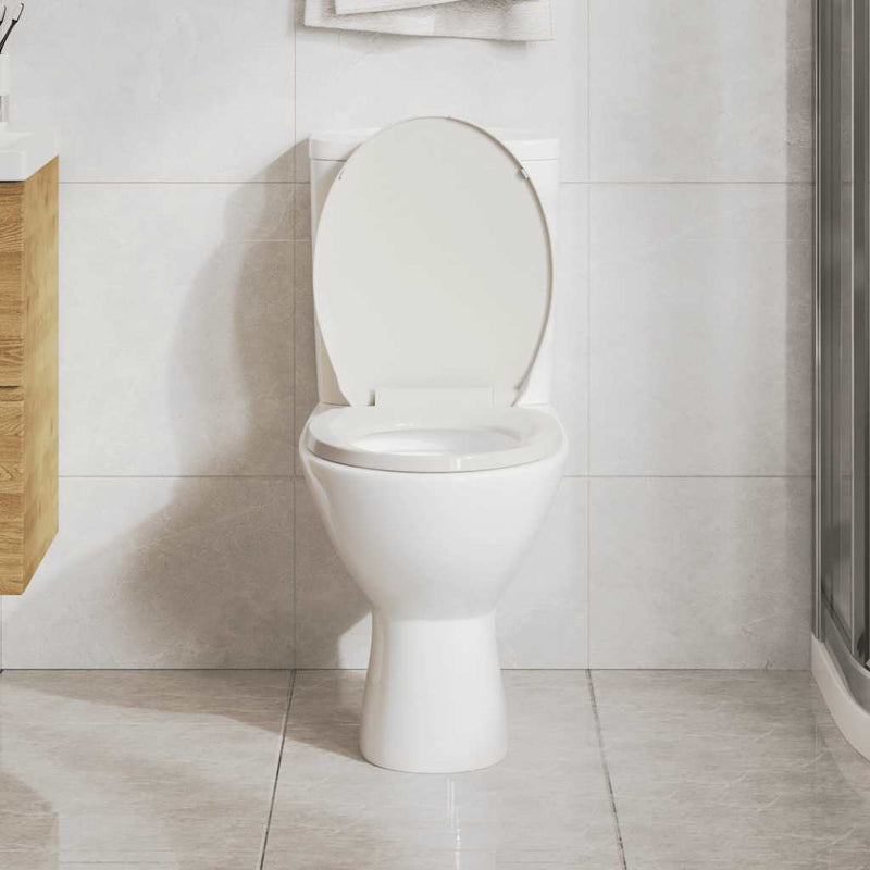Load image into Gallery viewer, Vidaxl toiletbril soft-close en quick-release ovaal lichtgrijs
