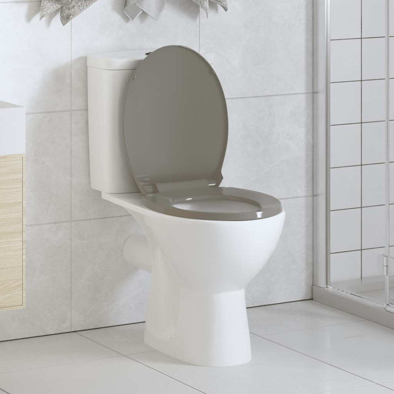 Load image into Gallery viewer, Vidaxl toiletbril soft-close ovaal grijs
