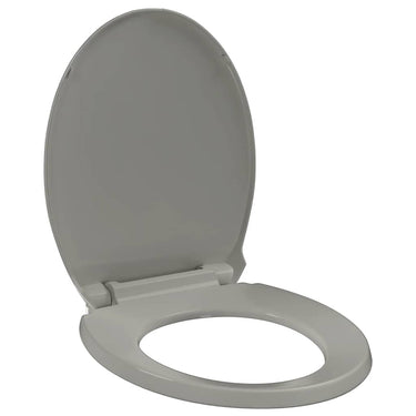 Vidaxl toiletbril soft-close en quick-release ovaal grijs