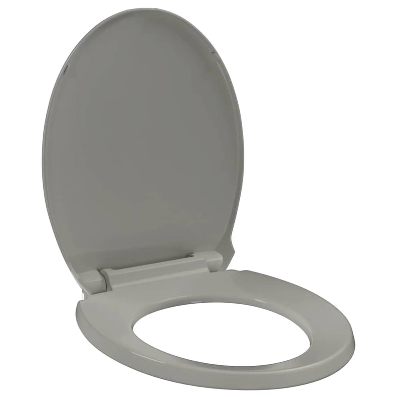 Load image into Gallery viewer, Vidaxl toiletbril soft-close en quick-release ovaal grijs
