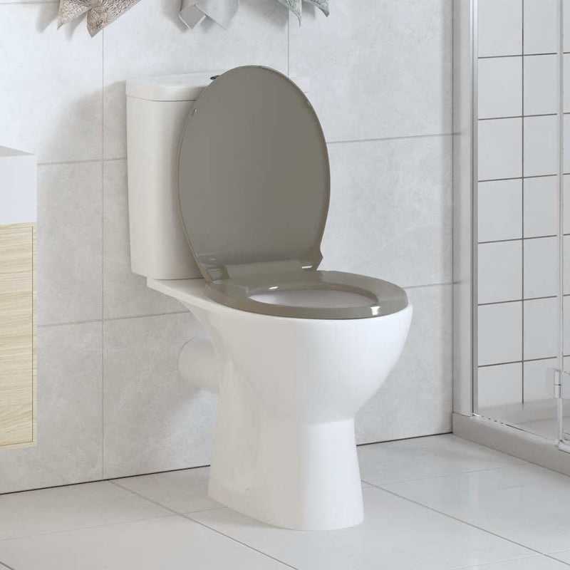 Load image into Gallery viewer, Vidaxl toiletbril soft-close en quick-release ovaal grijs
