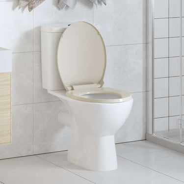 Vidaxl toiletbril soft-close ovaal abrikooskleurig