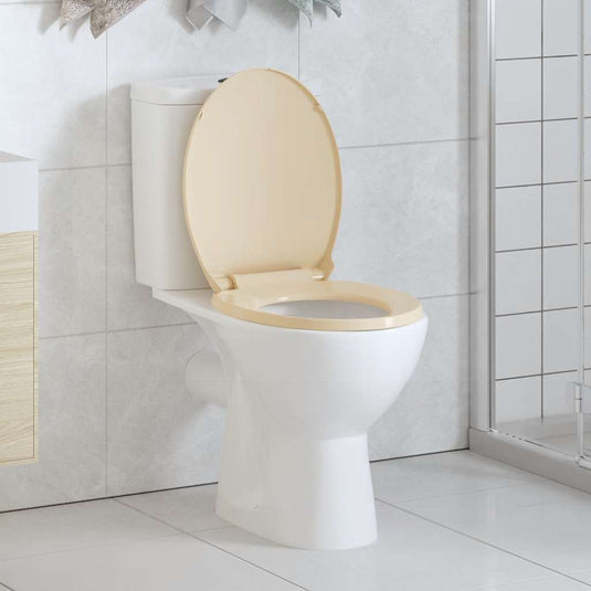 VidaXL Toiletbril soft-close ovaal beige