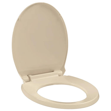 Vidaxl toiletbril soft-close en quick-release ovaal beige