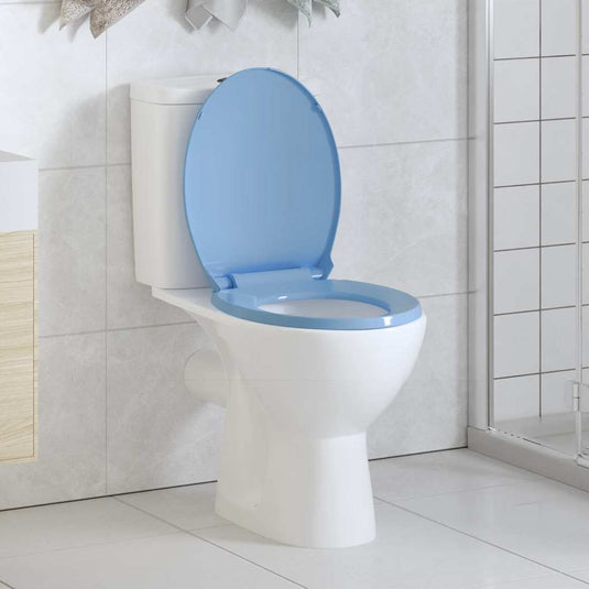 Vidaxl toiletbril soft-close ovaal blauw