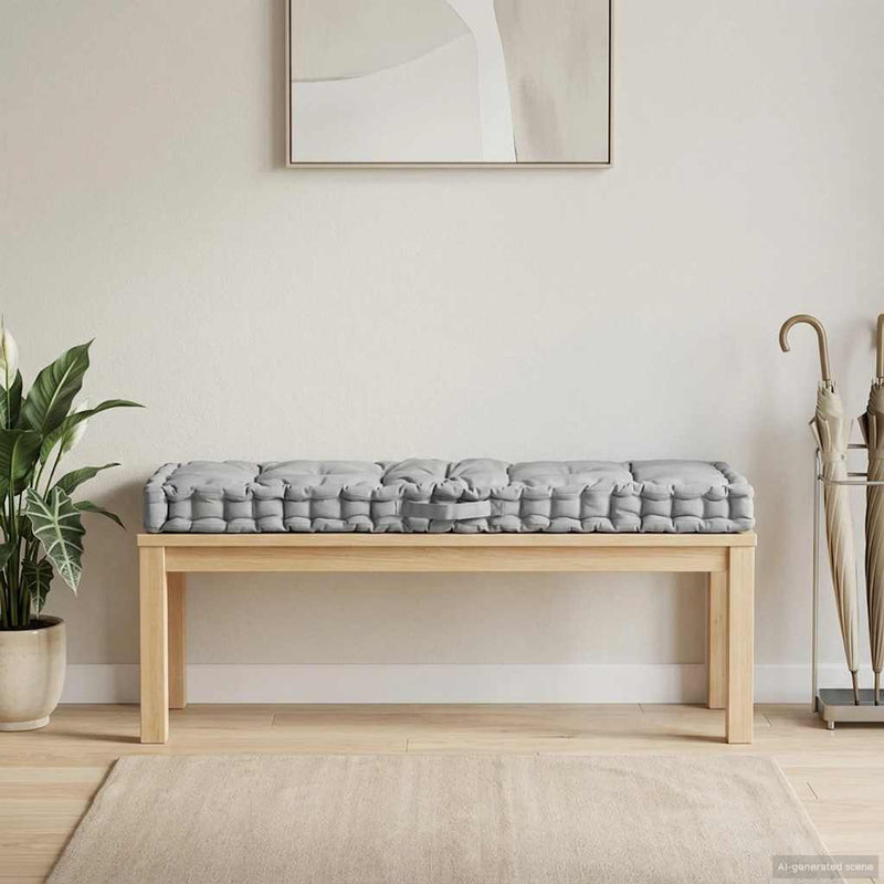 Afbeelding laden in galerijviewer, Vidaxl palletvloerkussen 120x40x7 cm katoen grijs
