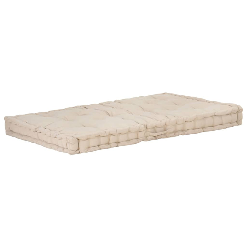 Load image into Gallery viewer, Vidaxl palletvloerkussen 120x80x10 cm katoen beige
