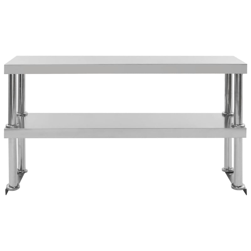 Load image into Gallery viewer, Vidaxl verhoging voor werktafel 2-laags 120x30x65 cm roestvrij staal
