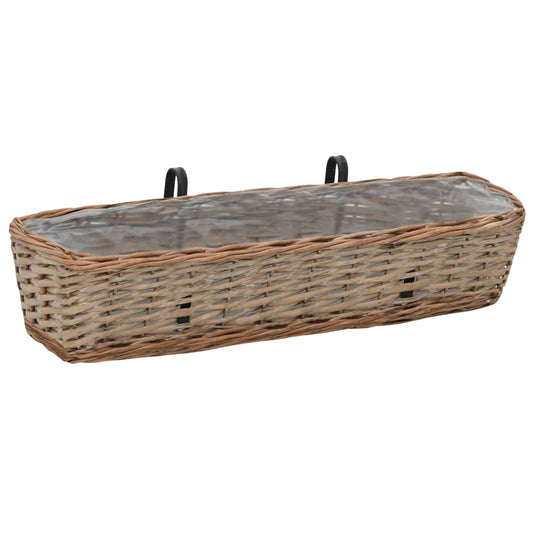 Vidaxl balkonbakken 2 st 80 cm wicker met pe-voering